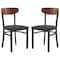 Flash Furniture Black Vinyl Dining Chairs - Walnut Wood Backs, PK 2 2-XU-DG6V5BV-WAL-GG - alternate 4